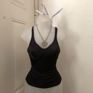 Vintage Goth Boudoir Slip Chemise Cami Bralette Lingerie Tank Top Blouse Teddy